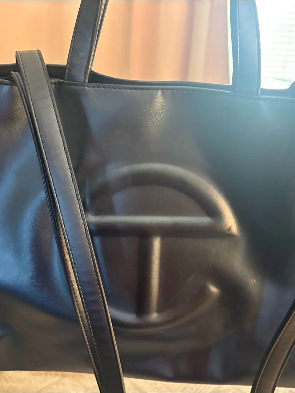 Telfar Black Embossed Logo Tote